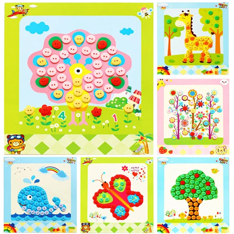 Kids Education Drawing - 5Pcs/set Children DIY Button Stickers Toys