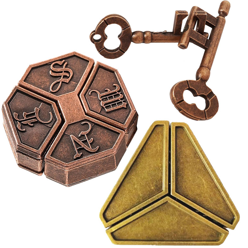 Metal Puzzle Brain Teaser 3PCS - đánh giá và giá Brain Teaser Cube