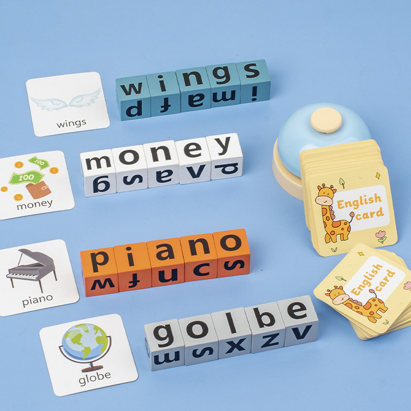 Creative Wooden Spell Word Toy - đánh giá và giá Kids Educational Games Learn English