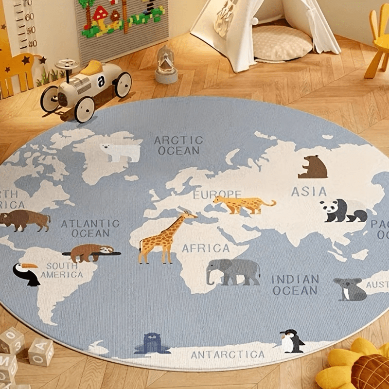 Kids World Map Rug Plush Play  - đánh giá và giá Kids Education Nursery
