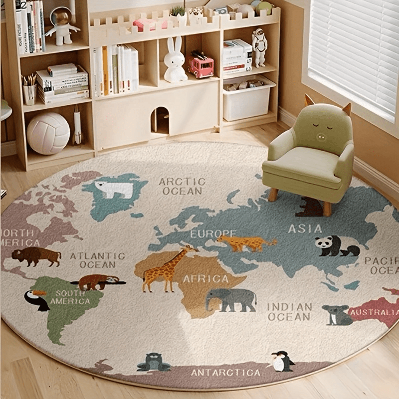 Kids World Map Rug Plush Play  - đánh giá và giá Kids Education Nursery