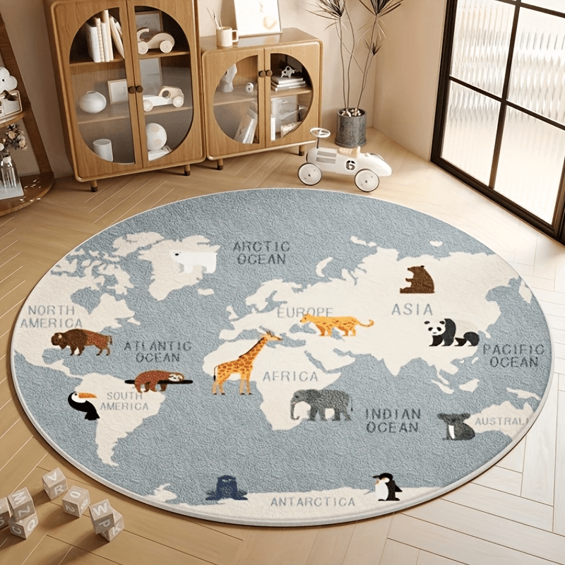 Kids World Map Rug Plush Play  - đánh giá và giá Kids Education Nursery