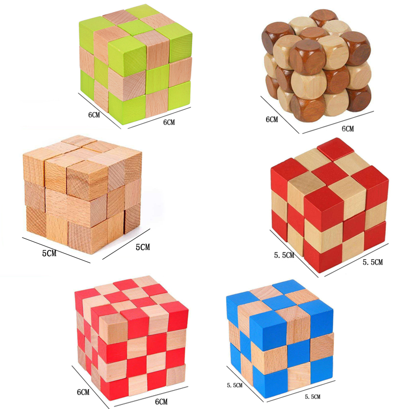 Square Snake Cube Wooden Brain - đánh giá và giá Brain Teaser Cube