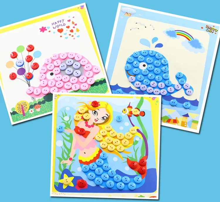5Pcs/set Children DIY Button S - đánh giá và giá Kids Education Drawing
